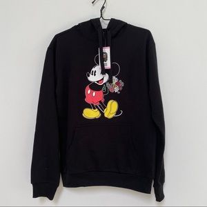 Disney Mickey Mouse Hooded Sweatshirt Black S NWT